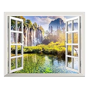 Christmas Santa Wall Mural (24"x32", Waterfall and Mountain)