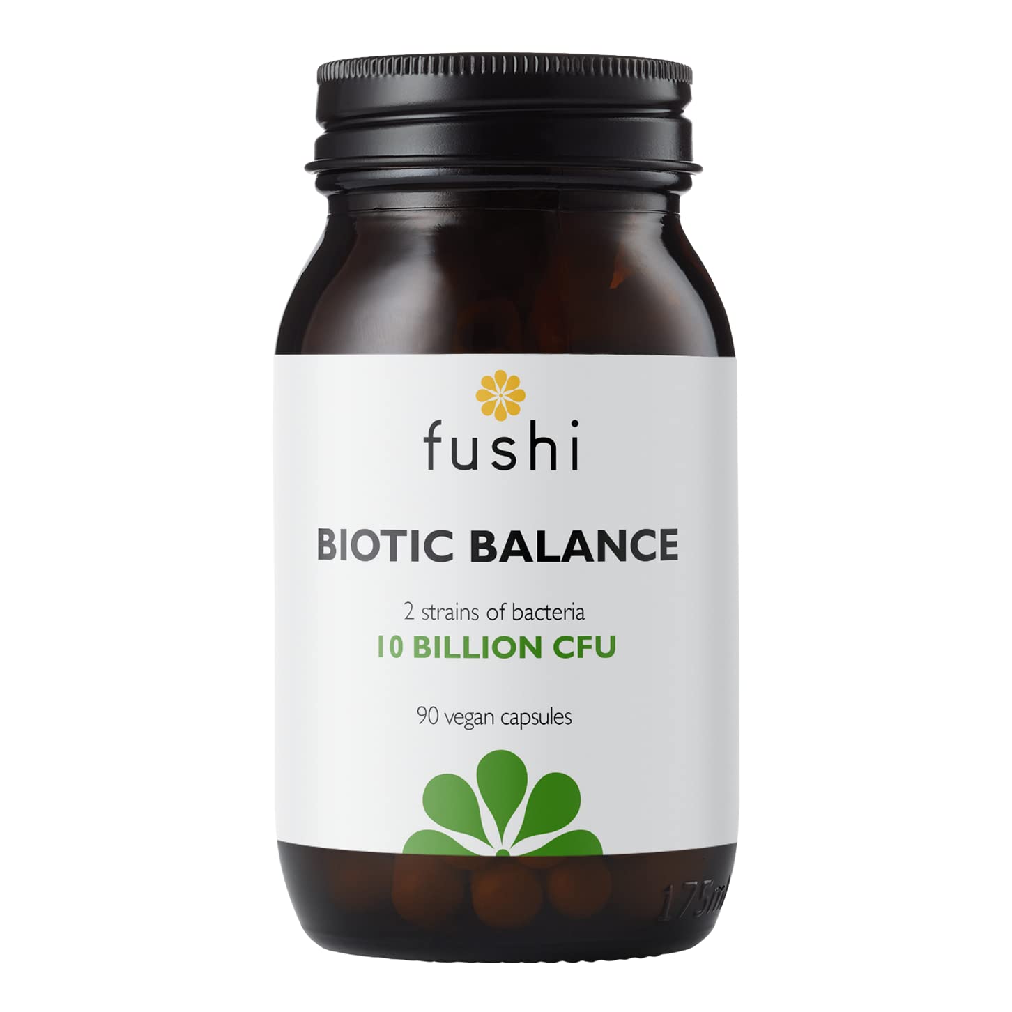 Fushi Biotic Vegan Balance 10 bn cfu Capsules, 90 Caps |Rich in Multi-Strain & Vitamin C | Contains FOS | for Vegetarians & Vegans | Made in The UK