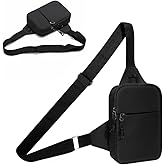 ProElife Mini Sling Bag, Waterproof Crossbody Chest Bag, Lightweight Belt Bag with Adjustable Strap & Multiple Pockets