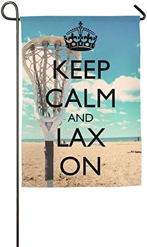 Lacrosse Keep Calm And Lax On Polyester Fiber Inspirational Fall 12 X 18 Banners Porch Garden Flags