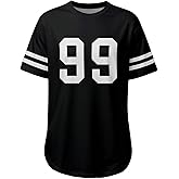 OYOANGLE Women's Plus Size Number Graphic Short Sleeve Tshirts Side Split Y2K Jersey Shirts Streetwear