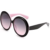 Karsaer Retro Oversized Round Sunglasses Women & Men, 70s 80s Fashion Trendy Big Shades K7155