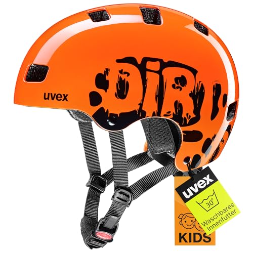 uvex Kid 3 Kinderfahrradhelm, Dirtbike orange, 51-55 cm