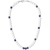 GAVU Men's Pearl Necklace, Pearl Jewelry Crystal Beaded Necklace for Men 20"/22"/24"/26"