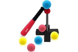 Aoneky Mini Foam Tball Set for Toddlers - Carry Bag Included - Best Baseball T Ball Toys for Kids Age 1 Years Old (Red)