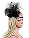 BABEYOND Vintage 1920s Flapper Headband Great Gatsby Headpiece Roaring 20s Feather Headband 1920s Great Gatsby Flapper Hair Accessories (Black)