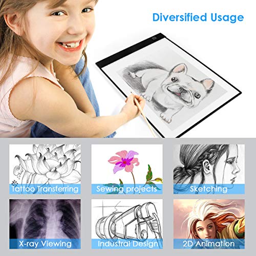 Tracing Light pad, Kids Toys for 2-12 year olds Boys and Girls A4 Ultra-Thin Portable LED Light Box Light-up Tracing Pad,Christmas Gifts and Top Toys for Boys and Girls Ages 6, 7, 8, 9,10