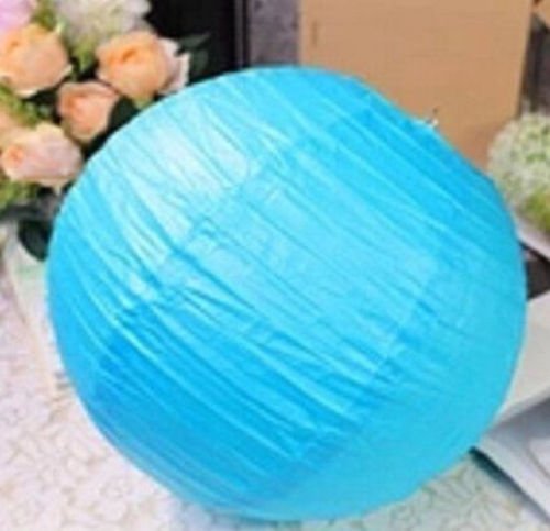 10x14"(light blue) Round Paper Lanterns Lamp Wedding Birthday Party Decorations (A Liittle Tree)