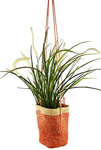 Hanging Jute Planter Bag Pebbles (Mango)