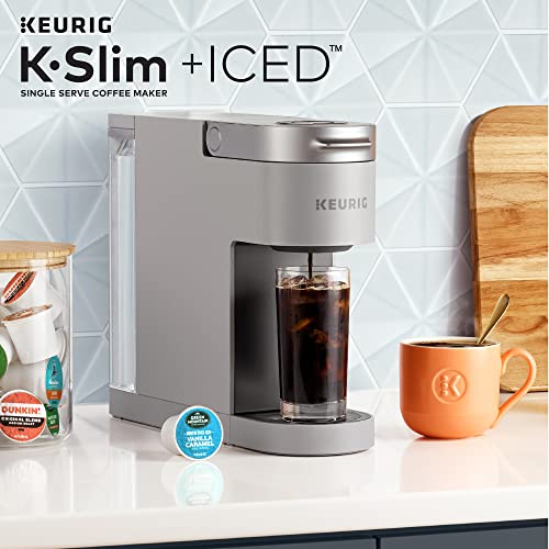 Keurig KSlim + ICED Single Serve Coffee Maker, Brews 8 to 12oz. Cups