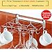 EigPluy Wine Glass Rack - 2 in 1 Under Cabinet Wine Glass Holder and Mug Hooks Hanging Rack - Multifunction Nail Free Stemware Rack Coffee Cup Holder Mug Wine Glasses Storage Shelf