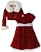 Bonnie Jean - Girls Christmas Dress Velvet Sparkle Dress with Jacket (8) Red