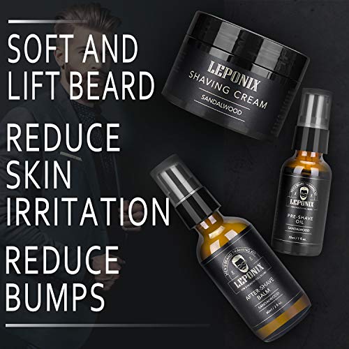 Shaving Kit for Men, Include Safety Razor, Sandalwood Shaving Cream, Mens aftershave, Pre Shave Oil, Shaving Brush… - Image 3