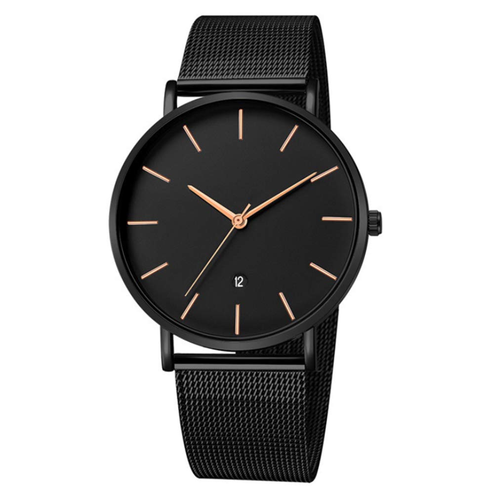 MICGIGI Minimalist Wrist Watch Analog Quartz with digital calendar display men's business watch