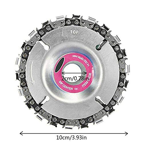 Angle Grinder Disc 22 Tooth Chain Saw Carving Blade Plate 4" for Wood Cutting Chainsaw Wheels Cutter 100/115mm Circular Woodworking Engraving Tool