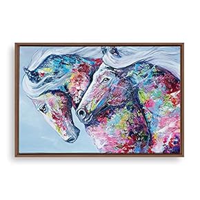 Framed Canvas Home Artwork Decoration Animal Portrait Canvas Wall Art for Living Room, Bedroom - 16x24 inches