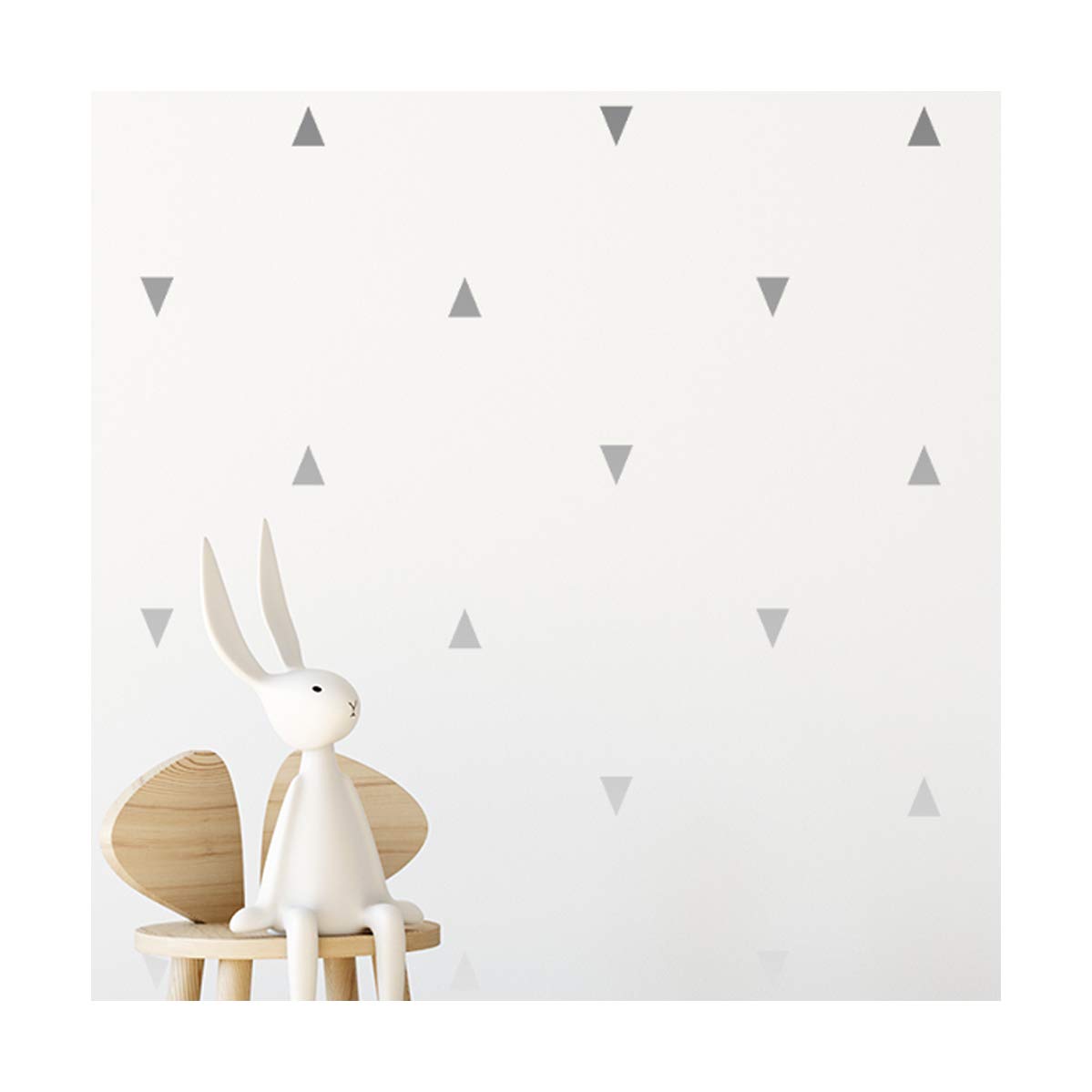 StickerDeen | Trendy Tall Triangle Pattern Style Shape Decoration Removable Window, Furniture, Nursery Wall Art Vinyl Decal Stickers Gift | (Pack 160) (Silver)