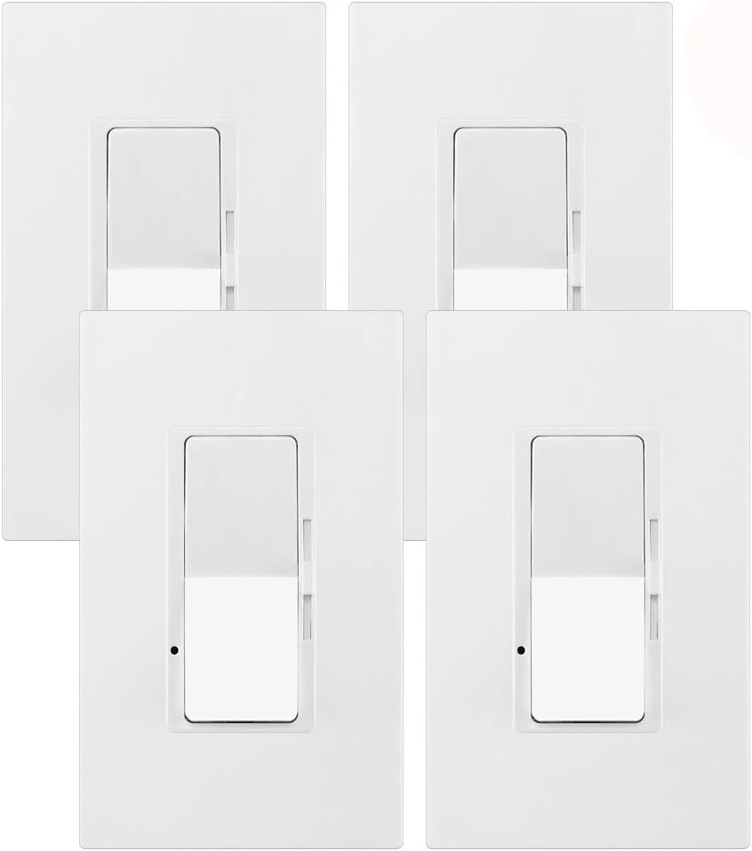 MLLIZH Dimmer Switch for Dimmable LED, CFL and Incandescent Bulbs, 3-Way/Single-Pole, 600 Watt max, Screwless Wall Plate Included: Industrial & Scientific