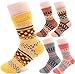 JiYe Thermal Fuzzy Wool Socks Women Cozy Winter Crew Socks 5-Pack