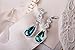 Teardrop Earrings with Crystals Blue Green Big Gem Emerald for Unique Women Grandma Dainty Jewelry Anniversary Wife Birthday Lover Drop