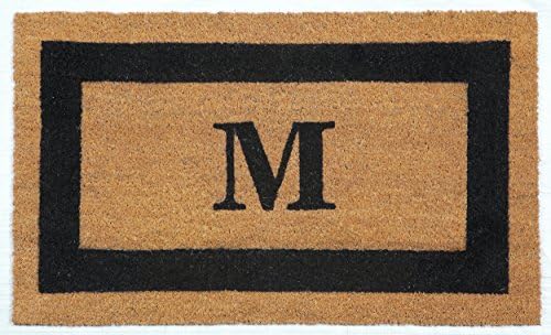 M Doormat by Castle Mats, Size 18 x 30 inches, Non-Slip, Durable, Made Using Odor-Free Natural Fibers