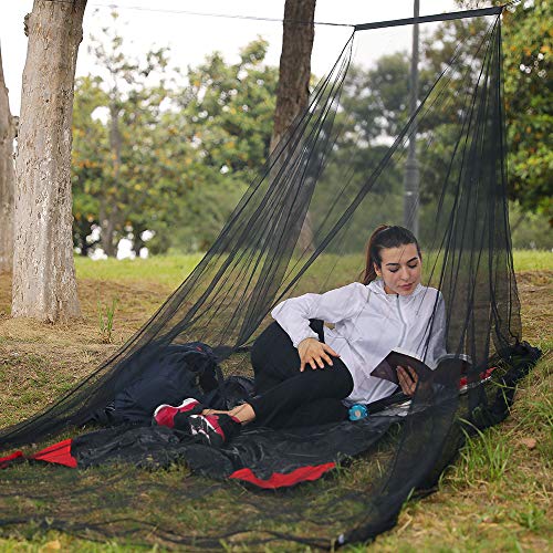 4Monster Mosquito Camping Insect Net with Carry Bag, Compact and Lightweight, Fits Sleeping Bags, Bed, Tent (Double)