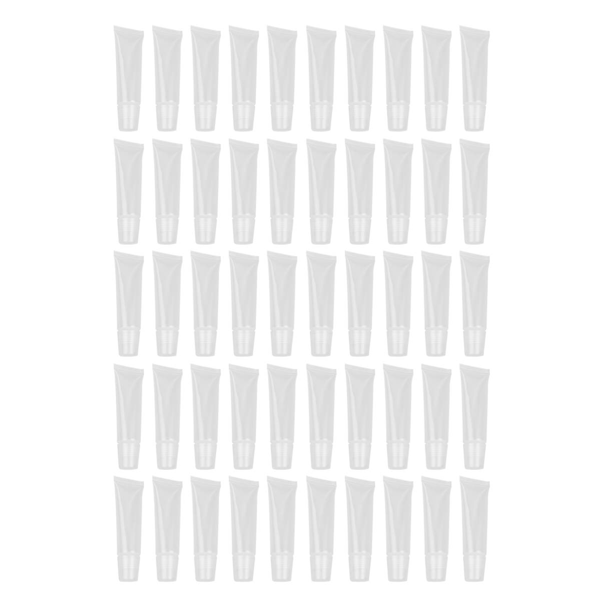 Minkissy 50PCS Empty Lip Tubes Clear Gloss Containers Refill Empty Tubes Mini Clear Plastic Soft Tubes DIY Cosmetics Gloss (10g)