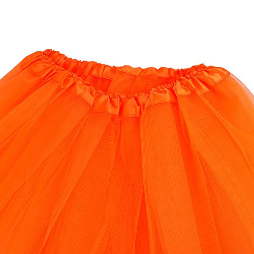 Women's 1950s Vintage Petticoats Bubble Tutu Dance Half Slip Skirt Orange