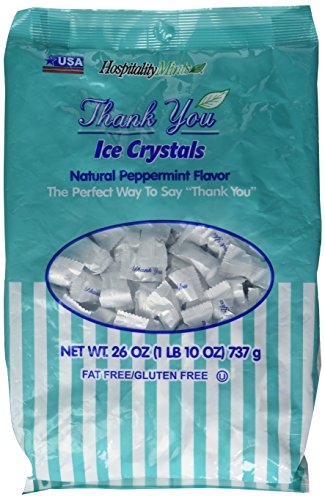 Hospitality Mints Peppermint Ice Crystals, Individually Wrapped with Thank You Message, 26 Ounce, Appx. 500 pieces