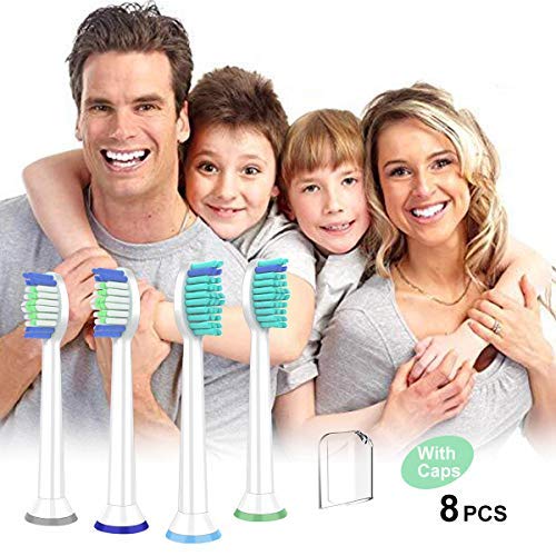 Toothbrush Heads,8Pack Replacement Toothbrush Heads for HX6063/64,HX9024,Power UP,HealthyWhite,FlexCare,DiamondClean,EasyClean,Essence+(plus),More Snap-On Toothbrush Handles