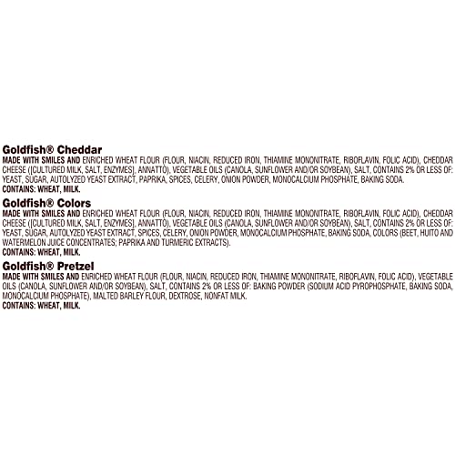 GOLDFISH CRACKERS BIG SMILES VARIETY PACK WITH CHEDDAR, COLORS, AND PRETZELS, SNACK PACKS, 30 CT