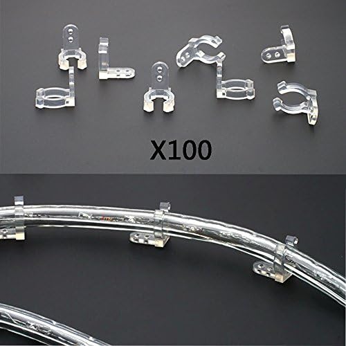 LED Rope Light Holder Wall Mounting Clip - 100pcs 1/2inches Clear PVC Mounting Clips( 100pcsRope Light Clips Holder+100pcs screws)
