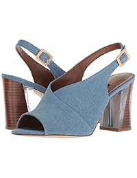 nine west Women 's morenzo Denim sandalia de tacón