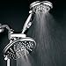 HotelSpa 30-Setting 3-Way Spiral Rainfall Handheld Shower Head Combo with On/Off Pause Switch and 5-7 Feet Stretchable Stainless Steel Hose - Chrome