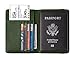 Travelambo Passport Wallet Passport Holder Cover Case Leather Travel Wallet Rfid Blocking for Men Women（Green NP Coast green）