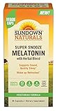 Sundown Naturals Super Snooze Melatonin, 90 Capsules Each (Pack of 2)