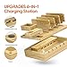 Alltripal Charging Station for Multiple Devices Bamboo Docking Station Organizer with 5 USB Ports Charger Compatible with iPhone Airpods iwatch Cell Phone