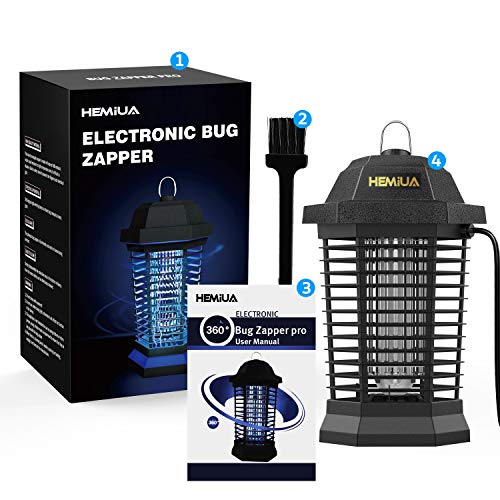 Hemiua Bug Zapper Outdoor and Indoor, Electronic Mosquito Zapper, Mosquito Killer, Insect Trap for Home Garden