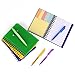 Coopay 4 Pieces Spiral Notebook Cover Paper Steno Pocket Notepad with Pen in Holder and Sticky Notes, Page Marker Index Tabs Flags, 4 Colors (Multiple Colors)
