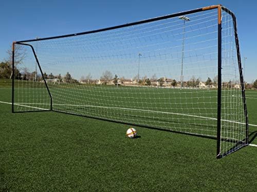 Vallerta 24 X 8 Ft Mls セール価格 Fifa Regulationサイズサッカーゴール 4 Mmネット 8足practice Aid 2ネット 2つトリプルツイストweatherproof 2 直径ブラックパウダーコーティング耐腐食性フレームw