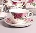 Bone China The butterfly lingers over the flower Printed Ceramic Porcelain Tea Cup Tea Set With Lid And Saucer,Coffee Set of 15