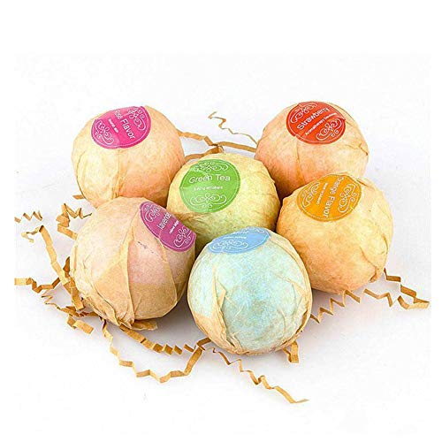 Bath Bombs Gift Set 6 Pack Bath Fizzy Balls, Organic and Natural Handmade Spa Bomb Fizzies to Moisturize Dry Skin, Perfect Handmade Birthday Gift Ideas for Women Best Friends, Girlfriend and Kids