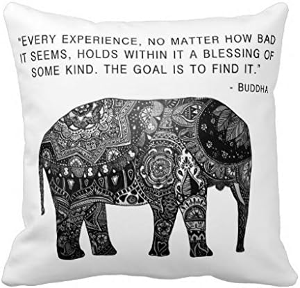Cushion Buddha Henna Elephant Wisdom Pillow Case