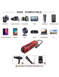 BYGD 150W Convertidor de corriente para automóvil DC 12V a 110V AC Convertidor de CA con 3 tomacorrientes de cargador y doble puerto USB de 2.4A Adaptador para encendedor de cigarrillos