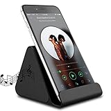 Ultra Portable Wireless Bluetooth Speaker, Wireless Speaker with Desktop Cradle, Device Stand with Built-in Mic for iPhone iPad Samsung Android and More - Black