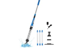 VEVOR Pool Vacuum, 8.5 GPM Handheld Cordless Hot Tub Vacuum with Extension Pole, for Deep Cleaning & Strong Suction, Rechargeable Pool Cleaner, Running up to 1Hour, for Above Ground/Inground Pool Spas