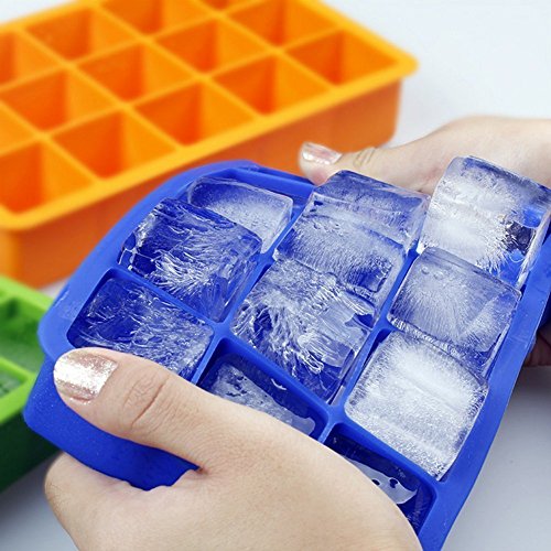 4 Pack Icetray Set Blue Flexible Silicone Ice Tray Cube Ice Mold Ice Cube Tray Bartender Supplies Kitchen Utensil Accessories Stackable Tray Ice Maker (4 Pack 1 In) - Thumbnail 4