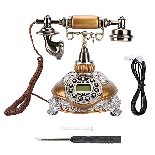 Mugast IDS-8675D Retro Corded Telephone,Auto IP Antique Vintage Style Wired Desktop Landline Phone with FSK/DTMF Dual System and Caller ID for Home Office Decoration - Thumbnail 6