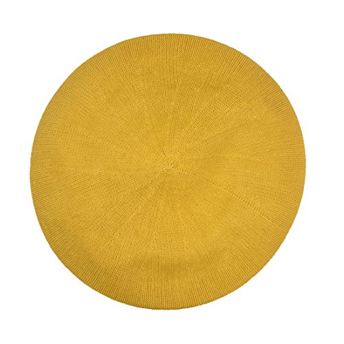 Landana Headscarves Beret for Women 100% Cotton Solid - Mustard
