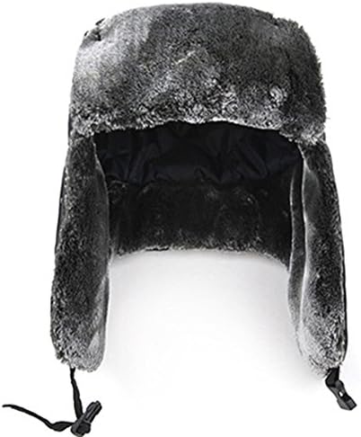 Xerhnan Unisex Russian winter Hat Nylon Shell Windproof/lambswool(Black)